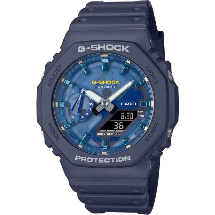 CASIO GA-2100AS-2ADR Erkek KOL SAATİ  45 mm, Quartz, Plastik, Silikon