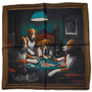Dogs Play Poker Desenli Lüks İpek Cep Mendili